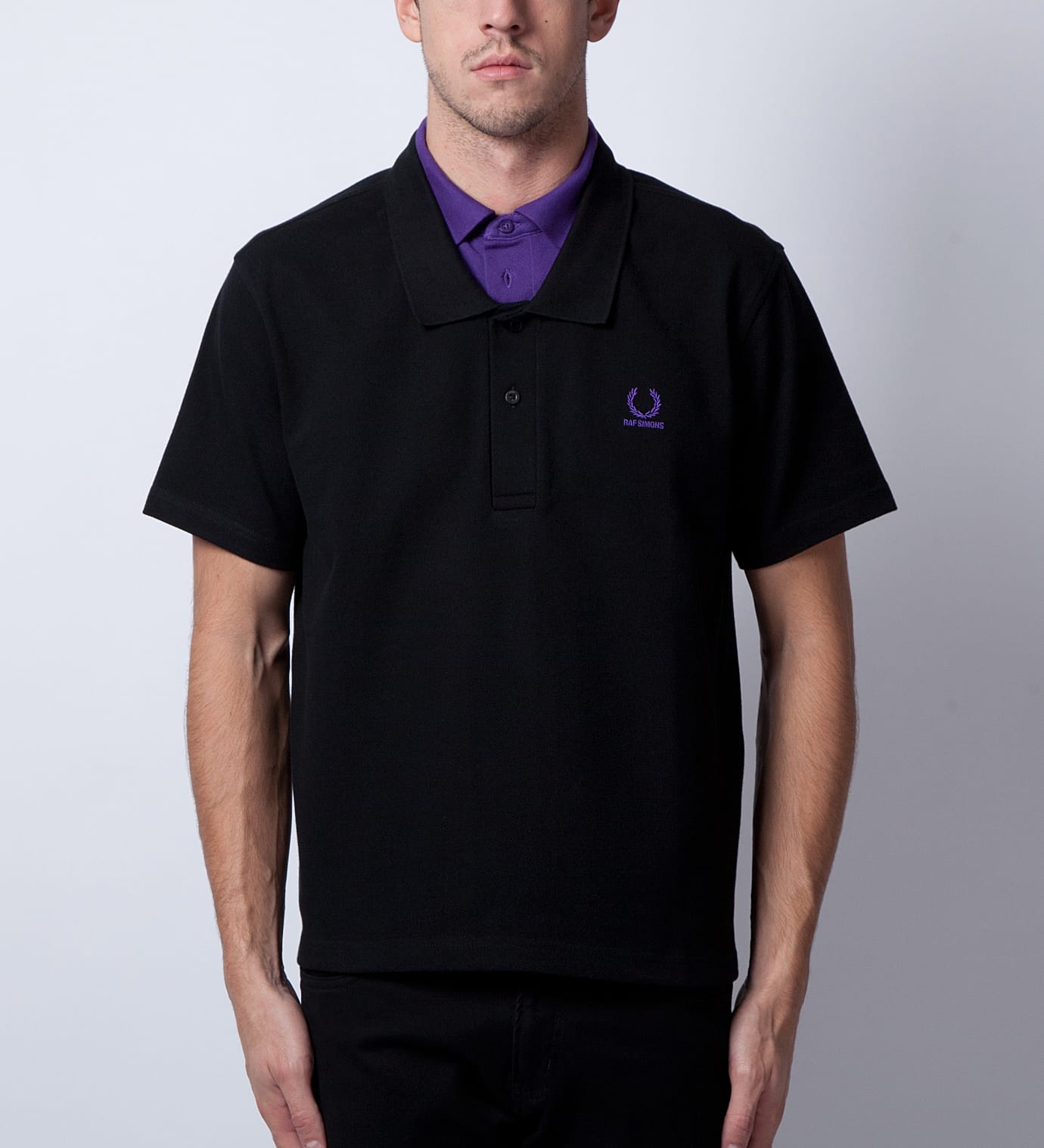 Raf Simons x Fred Perry - Black Oversized Shirt W/ Double Collar 