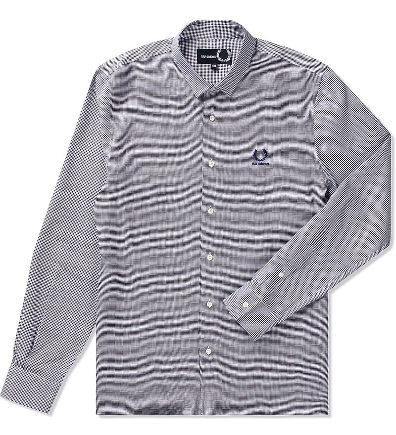 RAF SIMONS ホワイト長袖シャツ　フレッドペリーコラボ FREDPERRY × RAF SIMONS ホワイト 長袖シャツ Msize 【公式通販】