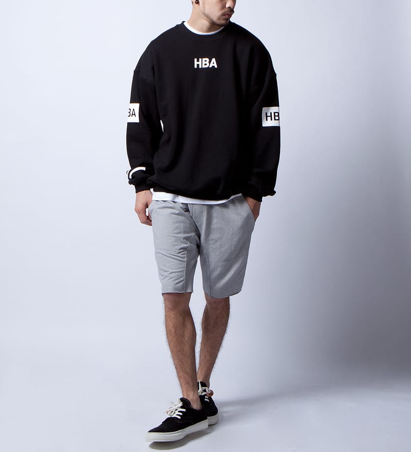 HOOD BY AIR HBA トレーナー S 黒/白 Hood By Air. - Black With White Print Radioactive Sweater