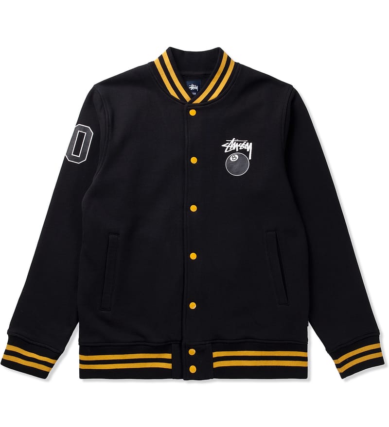 Stüssy - Black 8 Ball Varsity Jacket | HBX - Globally Curated
