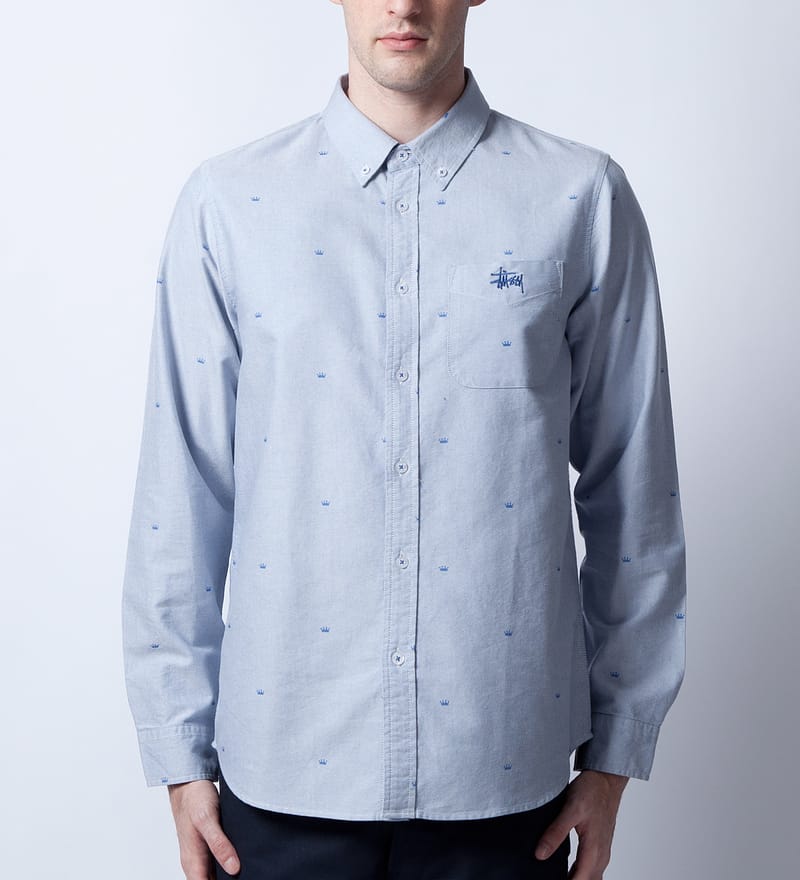 Stüssy - Light Blue Crown Oxford Shirt | HBX