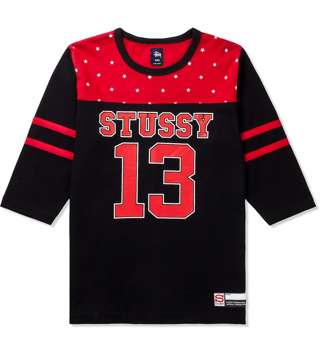 Stussy - Black All Star Football Jersey Shirt | HBX