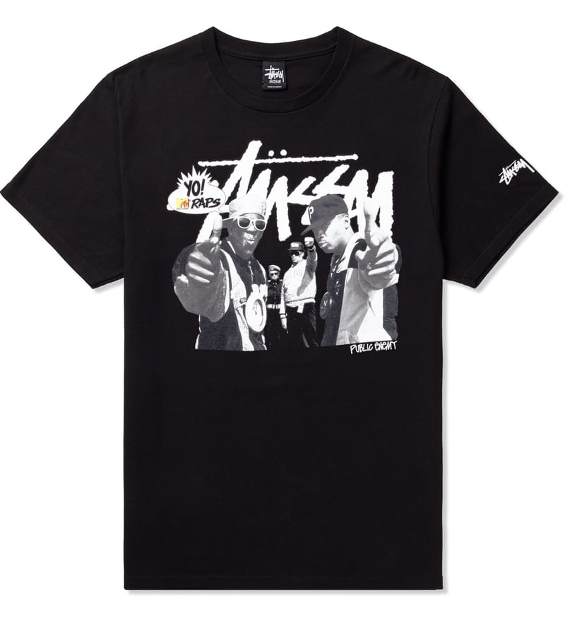 Stüssy - Black Stussy x YO MTV RAPS! Public Enemy T-Shirt | HBX