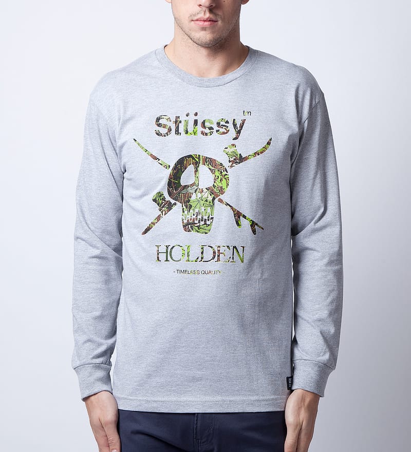 Stüssy - Stussy x Holden Grey Heather Camo Snow Skull T-Shirt