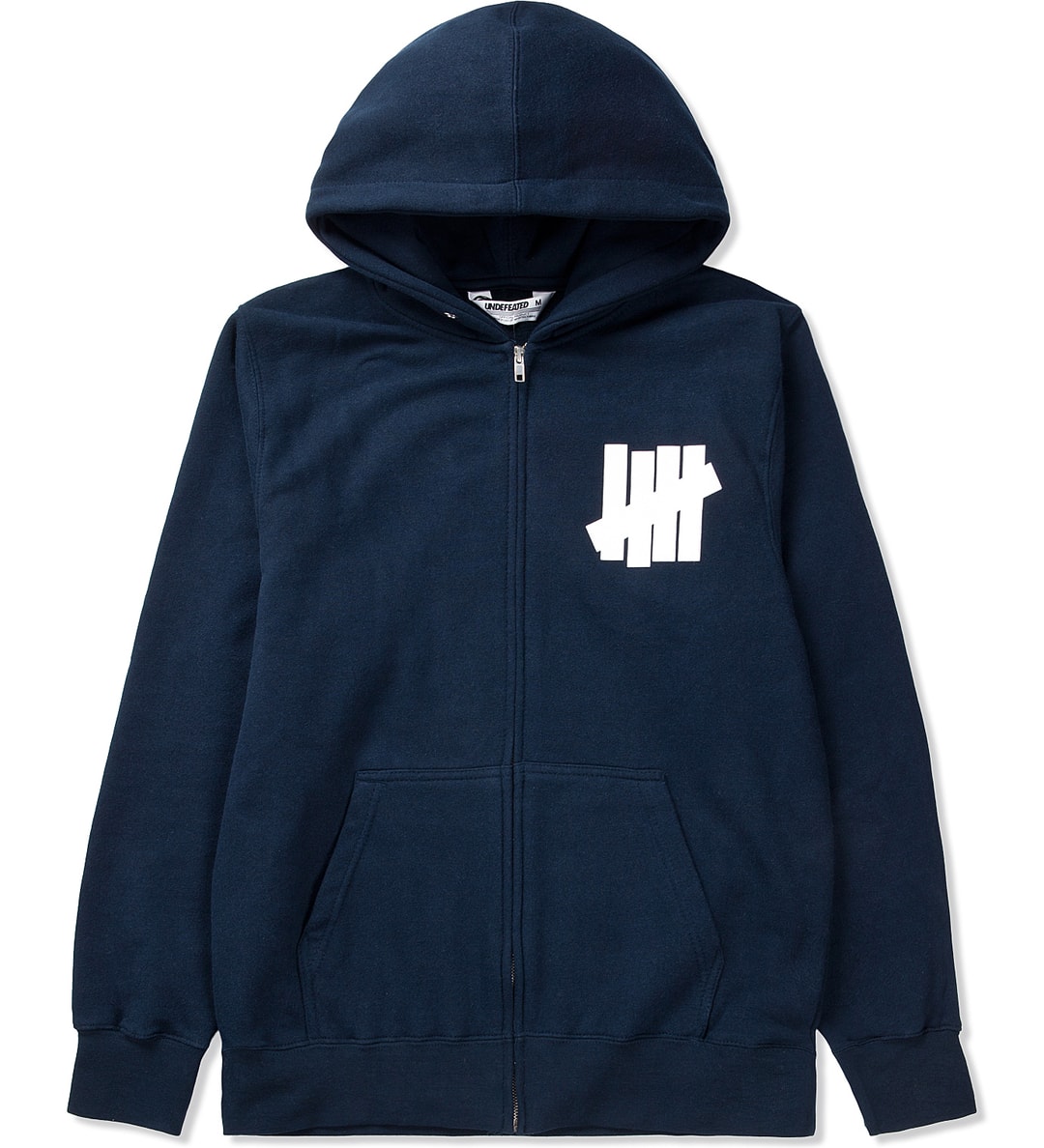 Undefeated - Navy 5 Strike Zip Hoodie | HBX - Globally Curated Fashion ...