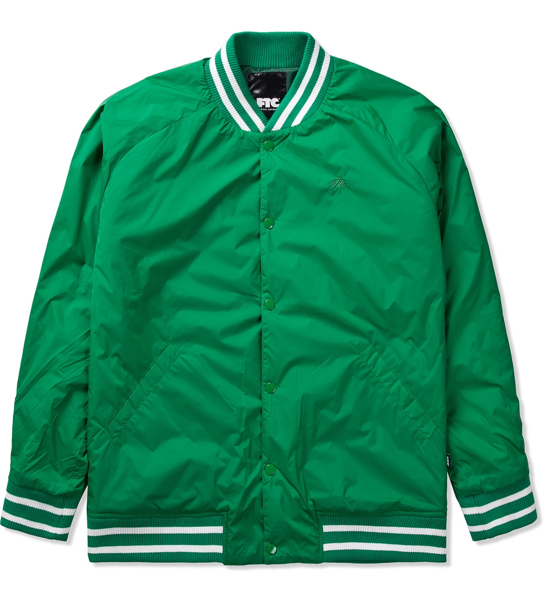FTC - Green Nylon Varsity Jacket | HBX - Globally Curated Fashion and ...