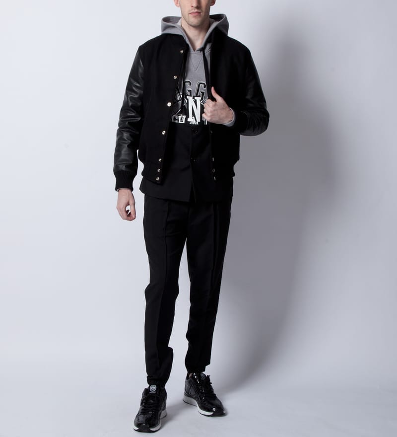 Mki black classic varsity jacket best sale