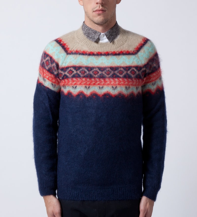 CARVEN - Navy Pull Col Rond Mountain Knit Pullover Crewneck | HBX