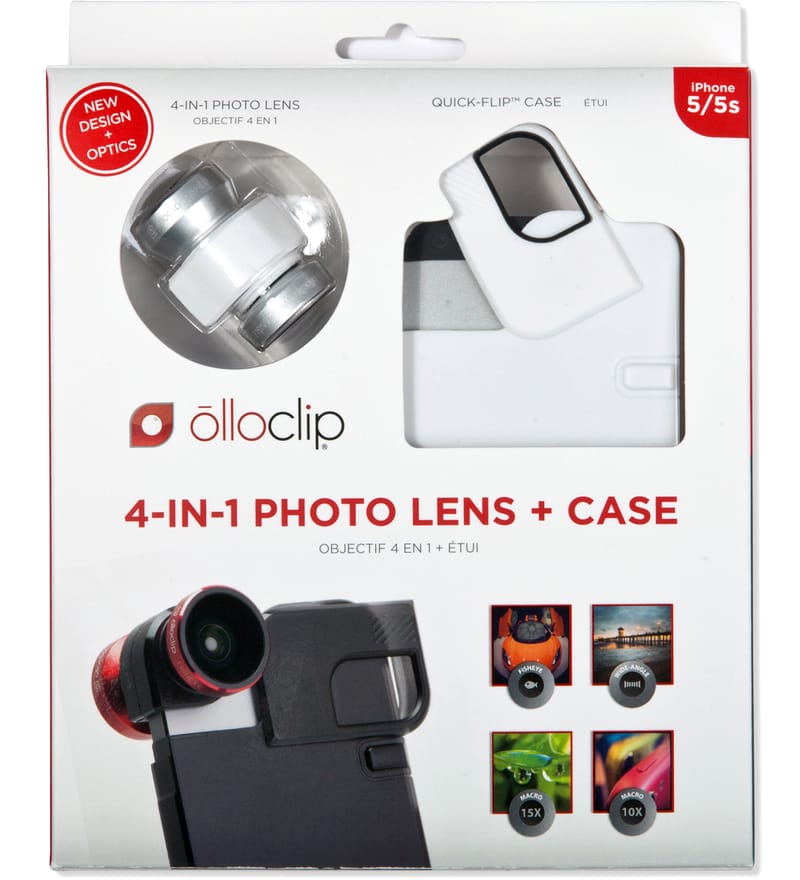 olloclip - Silver Lens/White Clip and Black Case olloclip iPhone 5