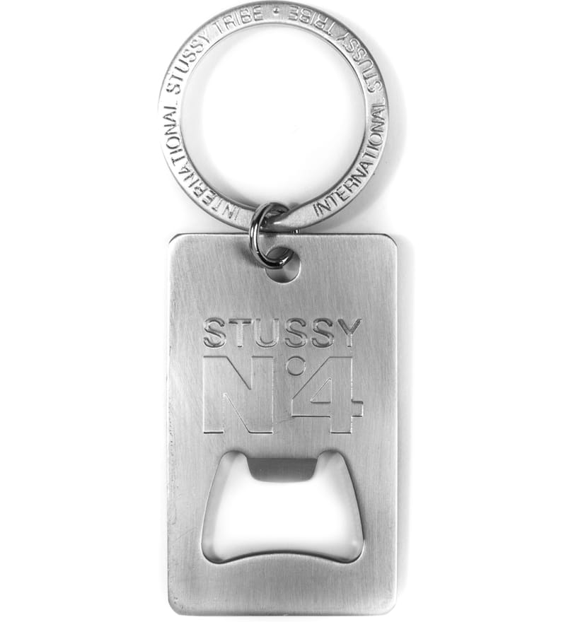 Stüssy - Silver Metal Opener Keychain | HBX - Globally Curated