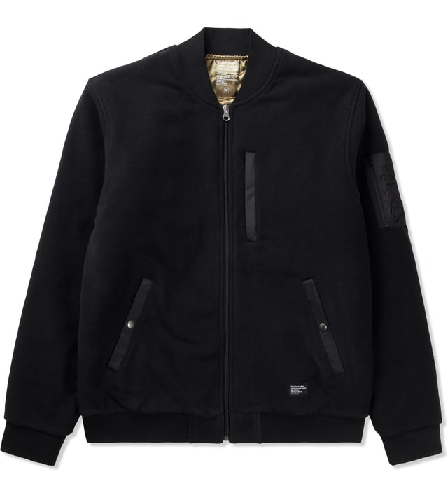 Stussy - Black Polar Fleece MA1 Jacket | HBX