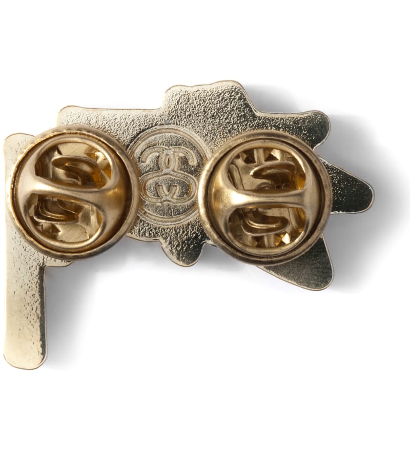 Stüssy - Gold Stock Pin | HBX - Globally Curated Fashion and