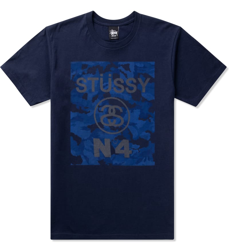 Stüssy - Navy No.4 Camo Block T-Shirt | HBX - Globally