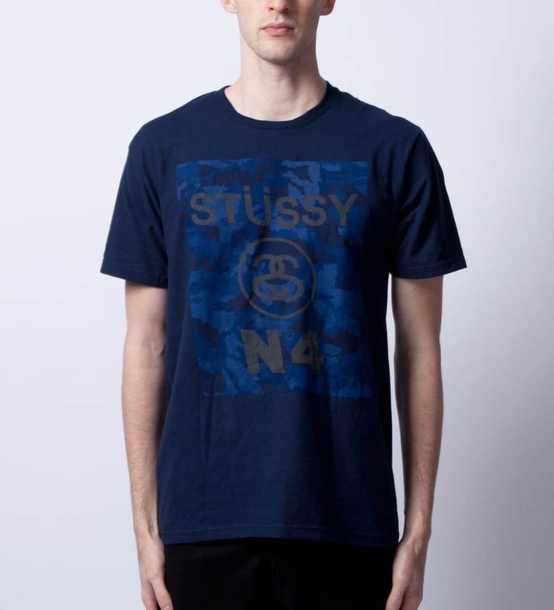 Stüssy - Navy No.4 Camo Block T-Shirt | HBX - Globally