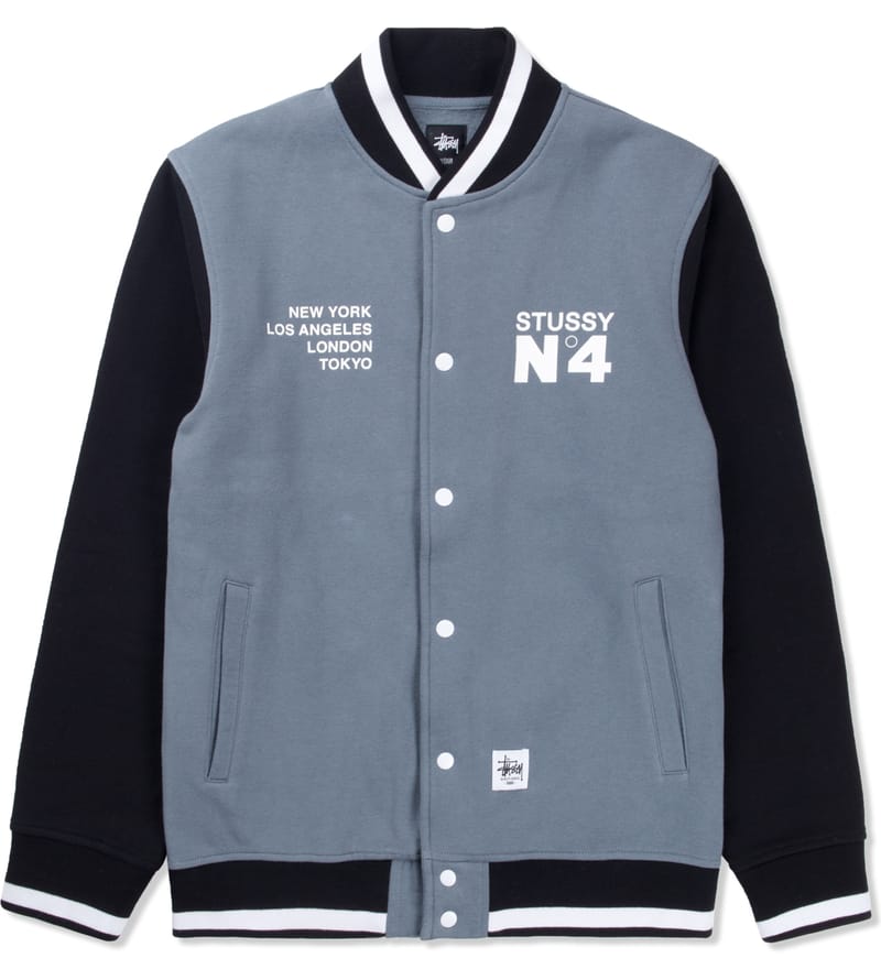 StussyxBEDWIN コラボスタジャン ジャケットN°4 Stüssy - Black No.4 Varsity Jacket | HBX