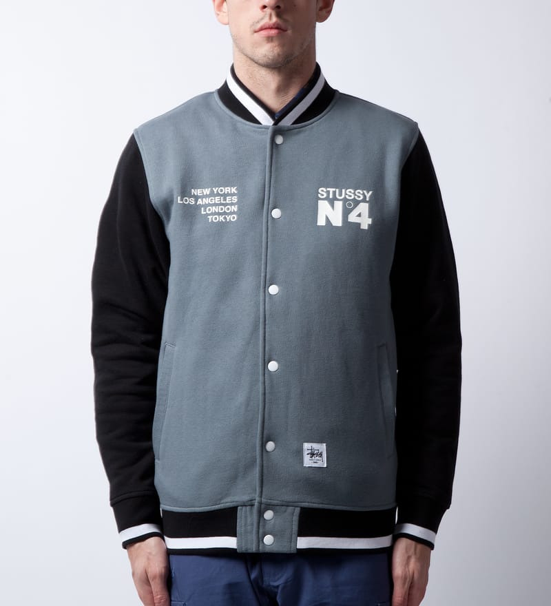 Stüssy - Black No.4 Varsity Jacket | HBX