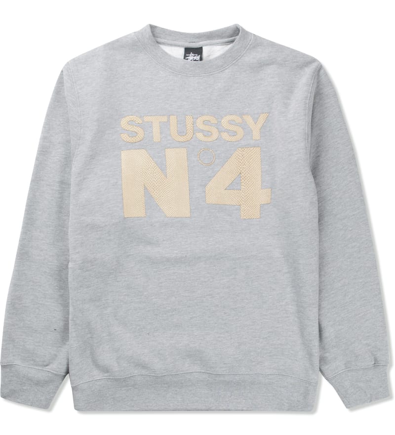 Stüssy - Heather Grey Snake No.4 Crewneck | HBX - Globally