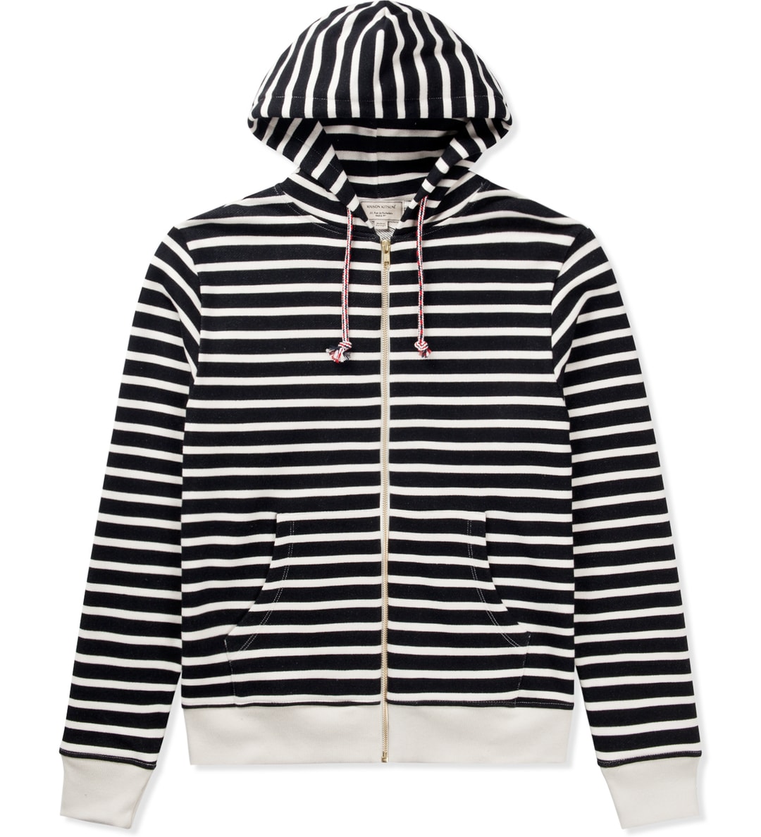 Maison KitsunÃ© - Black Stripes W/Zip Hoodie | HBX - Globally Curated Fashion and Lifestyle by
