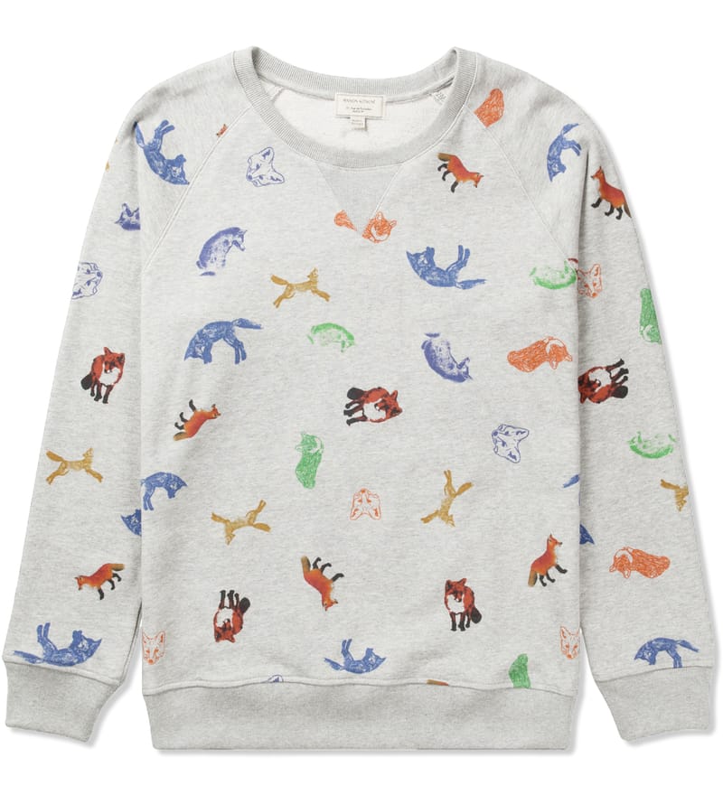 Maison Kitsuné - Grey Melange Childish Sweater | HBX - Globally 