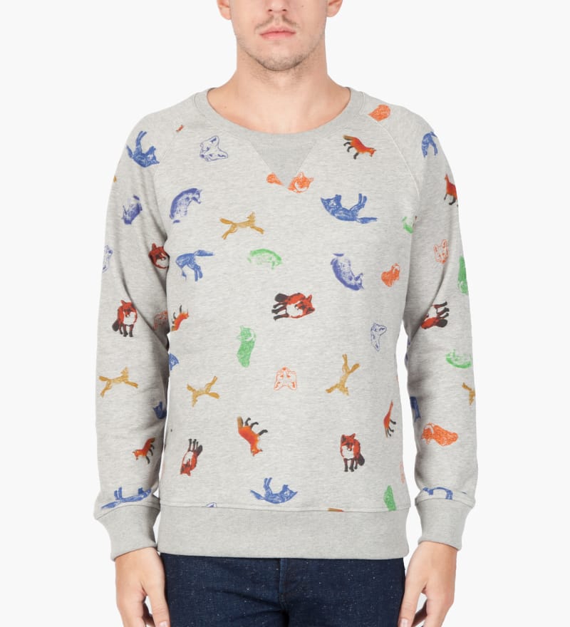 Maison Kitsuné - Grey Melange Childish Sweater | HBX