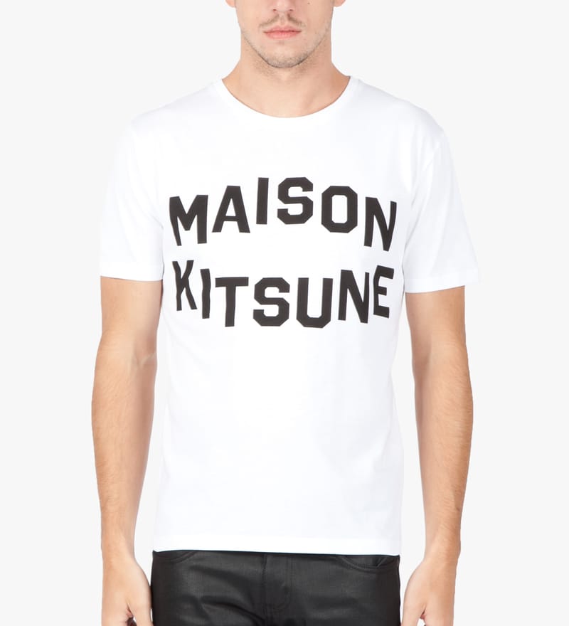 Maison Kitsuné - White W/Print R-Neck T-Shirt | HBX