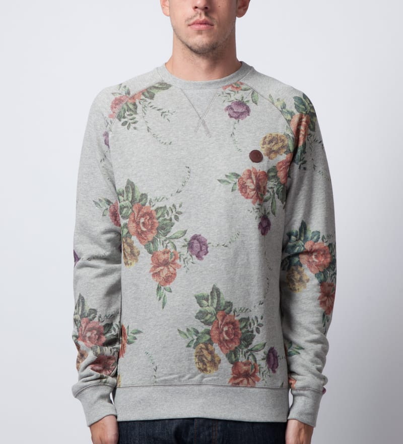 Grey floral sweatshirt online