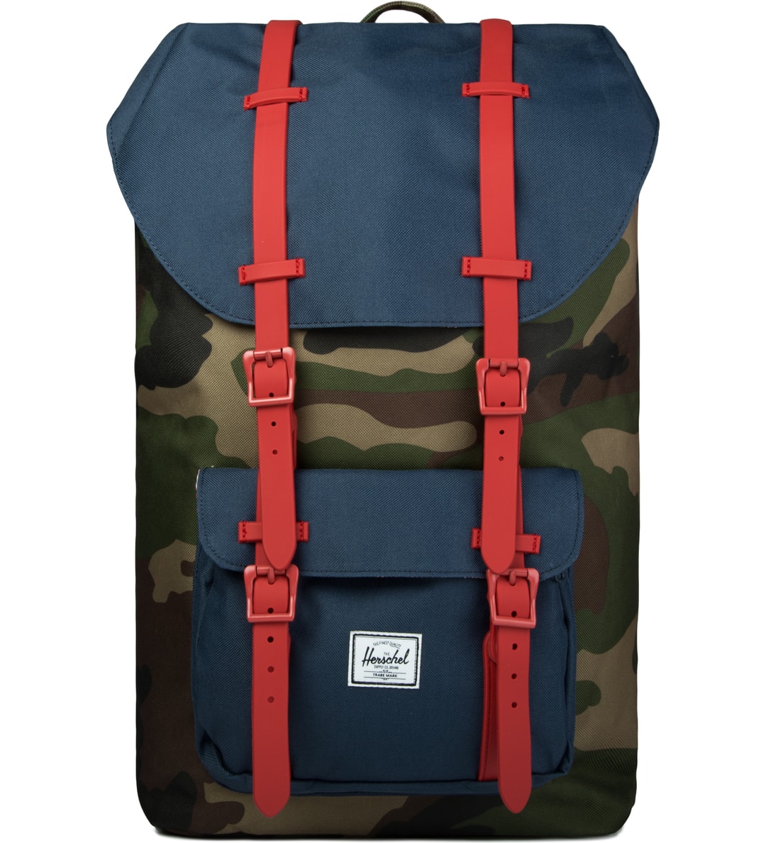 Herschel Supply Co. - Woodland Camo/Navy/Red Rubber Little America ...