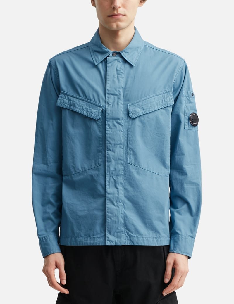 ジャケット・アウター C.P. COMPANY ORGANIC GABARDINE OVERSHIRT CP COMPANY ORGANIC GABARDINE ZIPPED OVERSHIRT BLACK | Northern