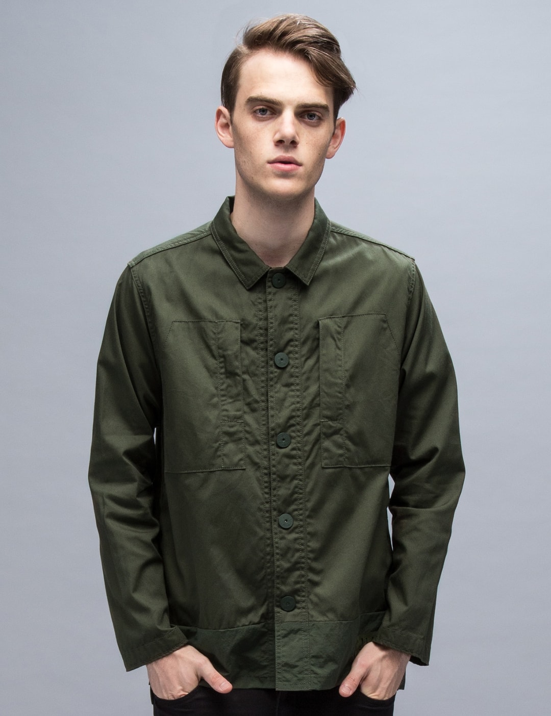 White Mountaineering Cotton Military Shirt Jacket HBX Globally