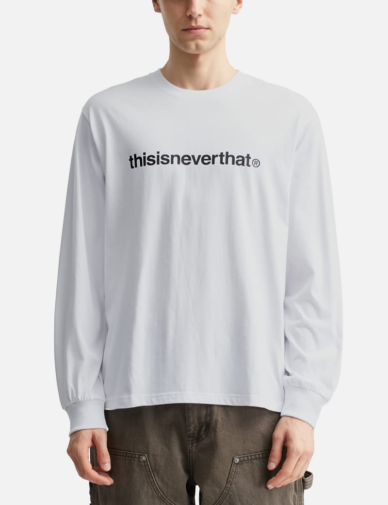 thisisneverthat® T-Logo Long Sleeve T-Shirt - Clean white cotton
