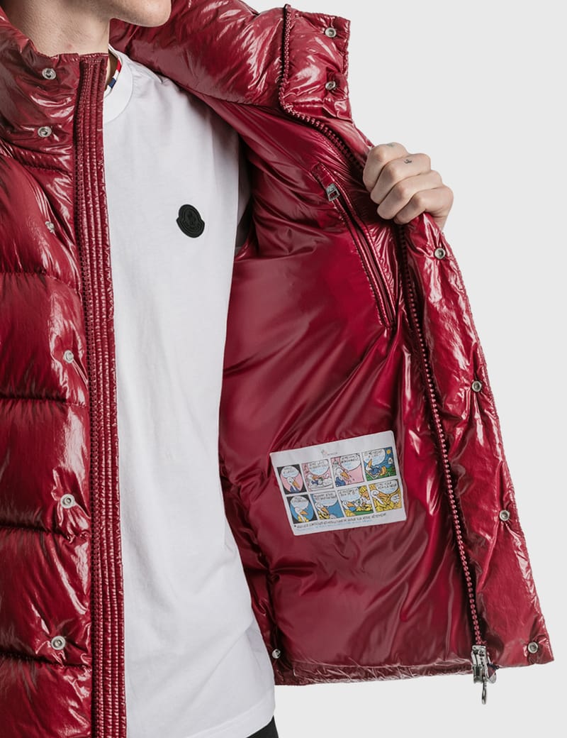 【送料・関税込み】Moncler Maya Short Down Jacket Garnet Red Red New Moncler Maya Hooded Down Jacket - Down Jackets