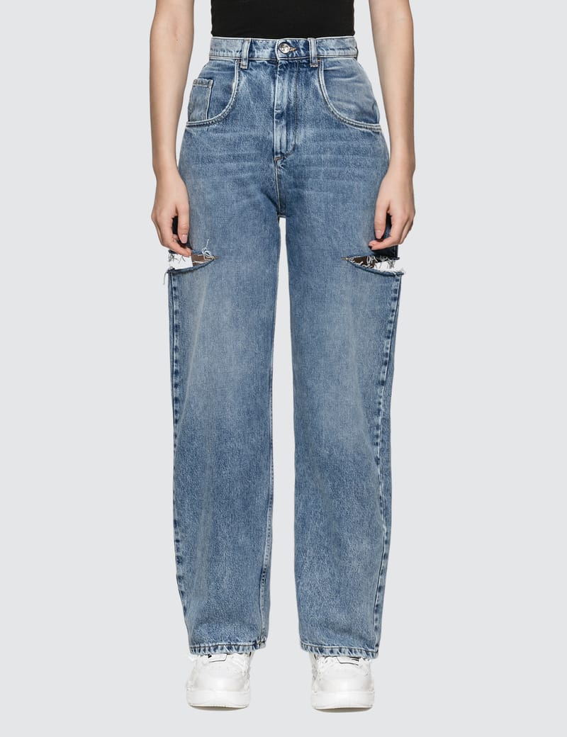 Maison Margiela - Denim Jeans With Slash Details | HBX - HYPEBEAST