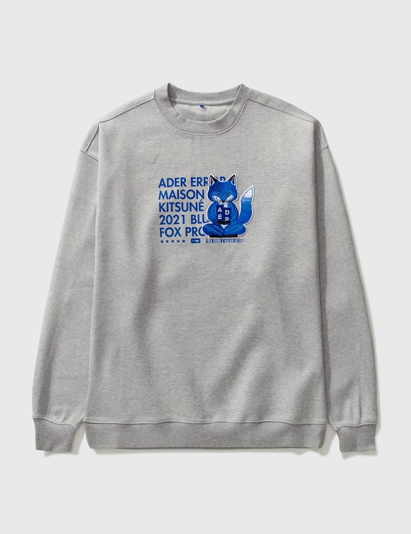 Maison Kitsuné - Maison Kitsuné x Ader Error Meditation Fox Sweatshirt |  HBX - Globally Curated Fashion and Lifestyle by Hypebeast