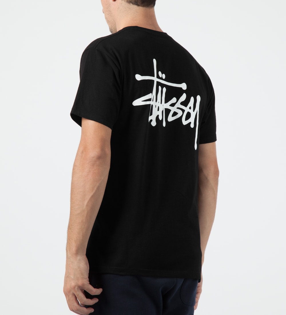 Stussy - Black Basic Logo T-Shirt | HBX