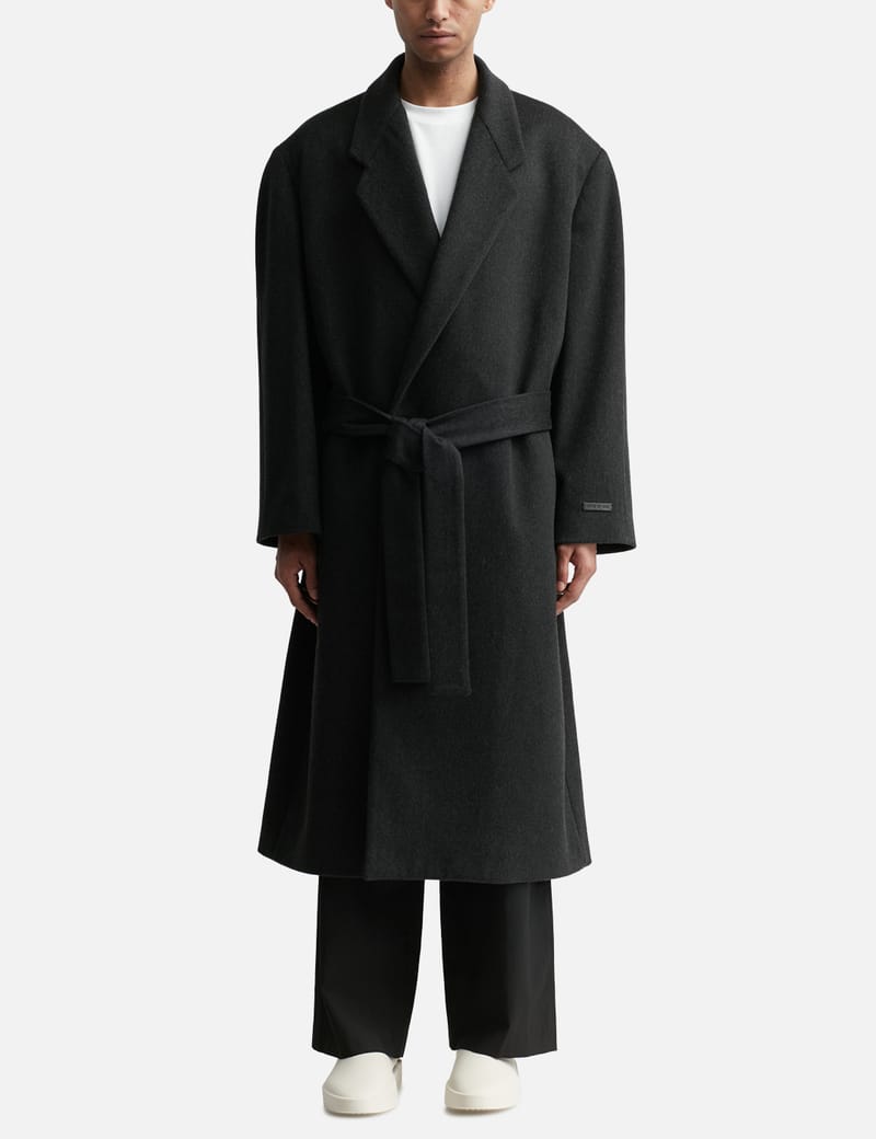 【ほぼ新品】Maison Kitsune WRAP COAT Maison Kitsune Green and Black Bifabric Wrap Coat Maison Kitsune
