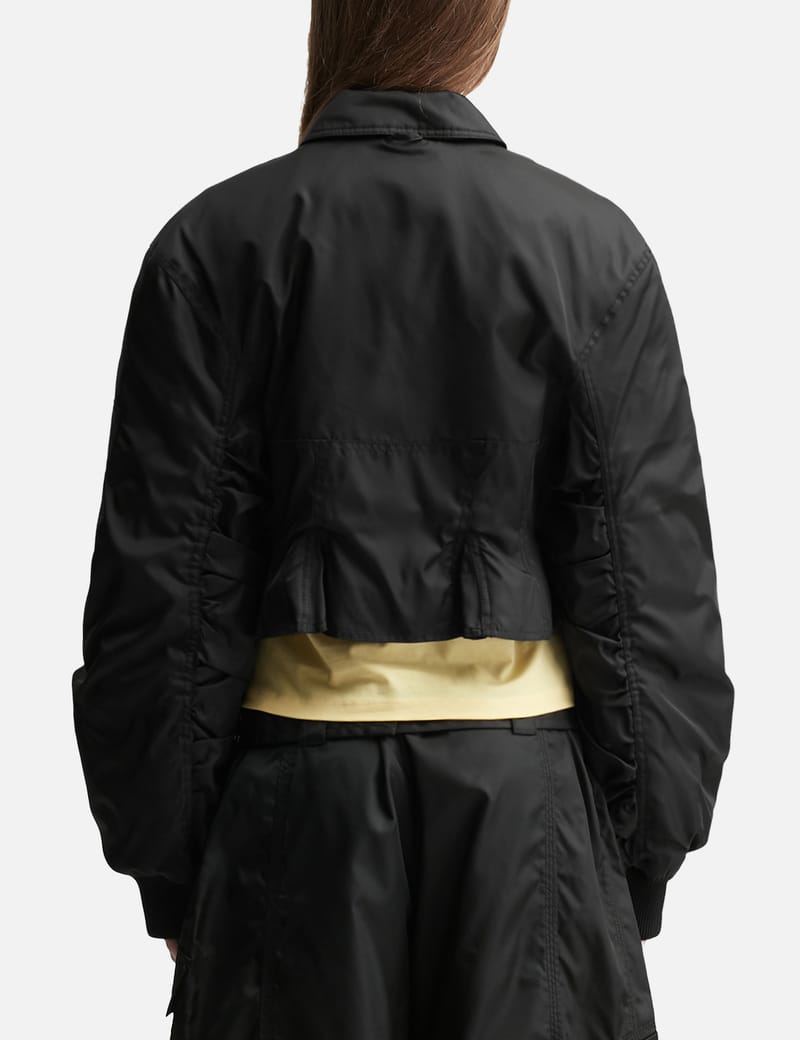 【関税＆送料込み】Ganni Duchesse Fitted Jacket Black Black Duchesse Nylon Fitted Jacket | GANNI US