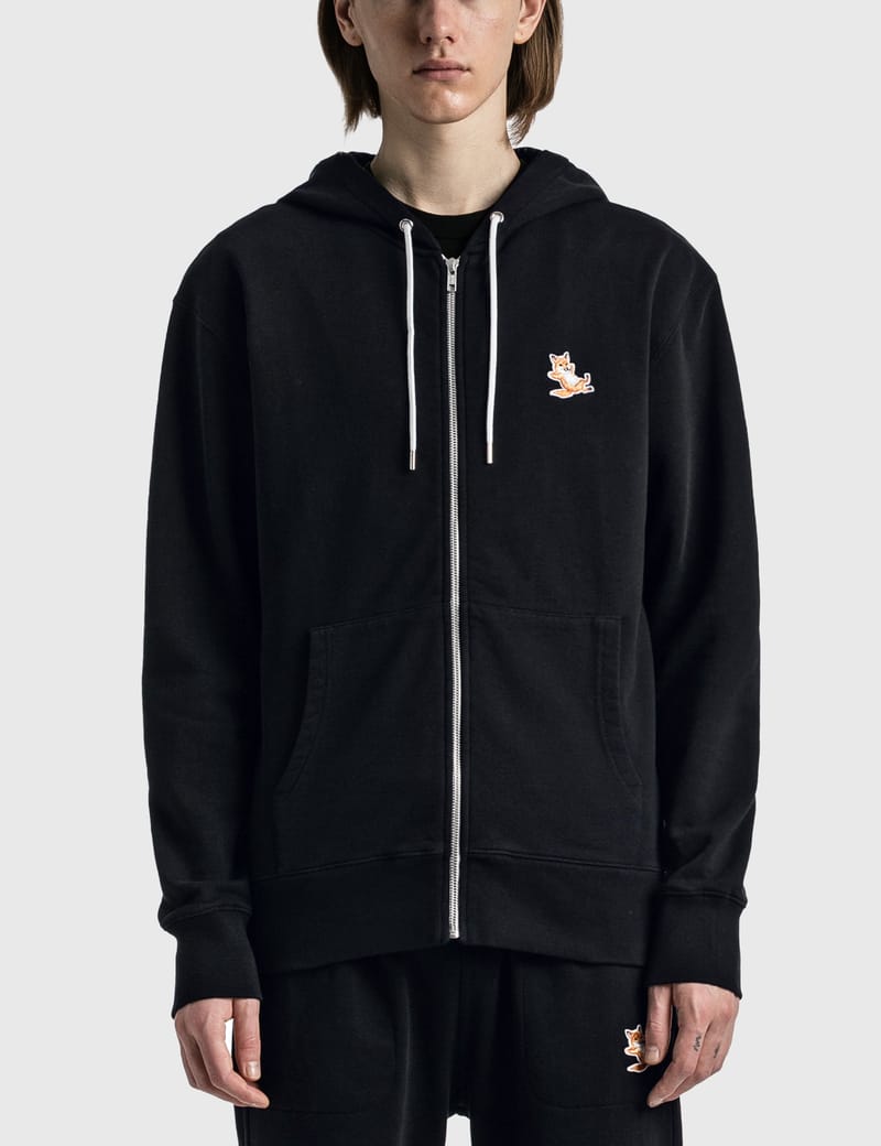 Chillax Fox Patch Zipped Hoodie