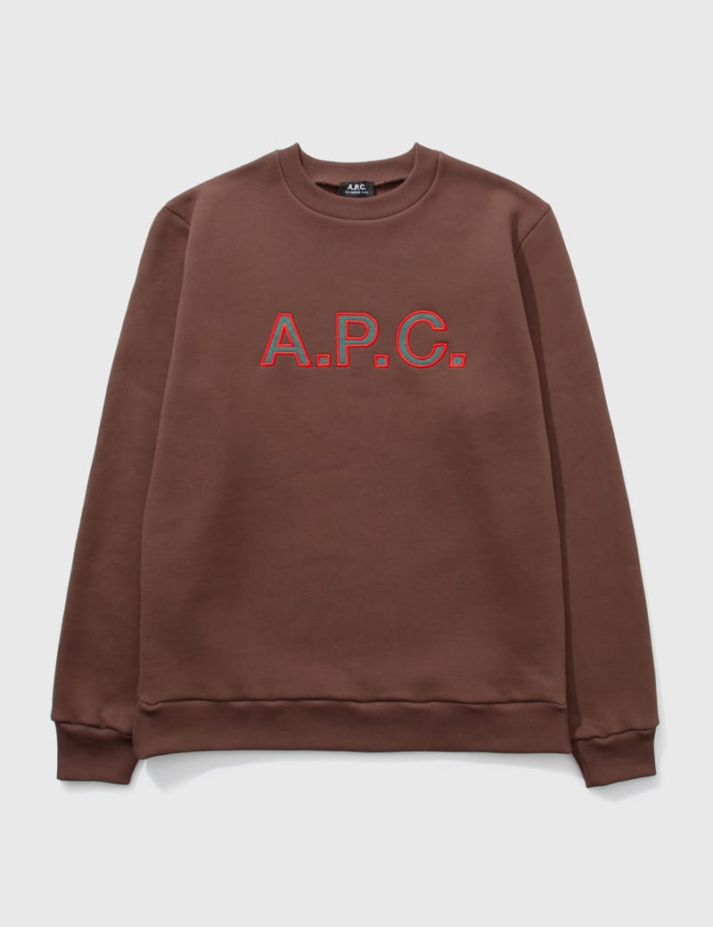 【送料&関税込】A.P.C. Logo Sweatshirt A.P.C. flocked-logo Cotton Sweatshirt | Blue | FARFETCH BH