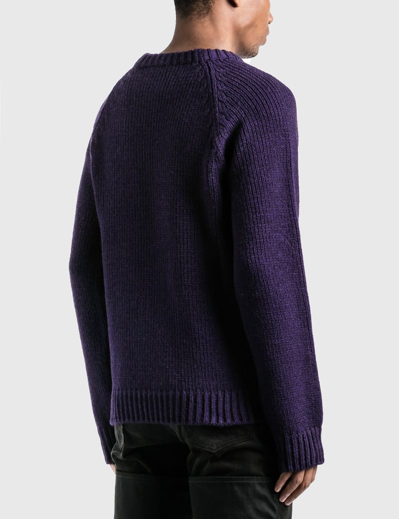 Raf Simons - Letter Badge And Zipper Raglan Sweater | HBX