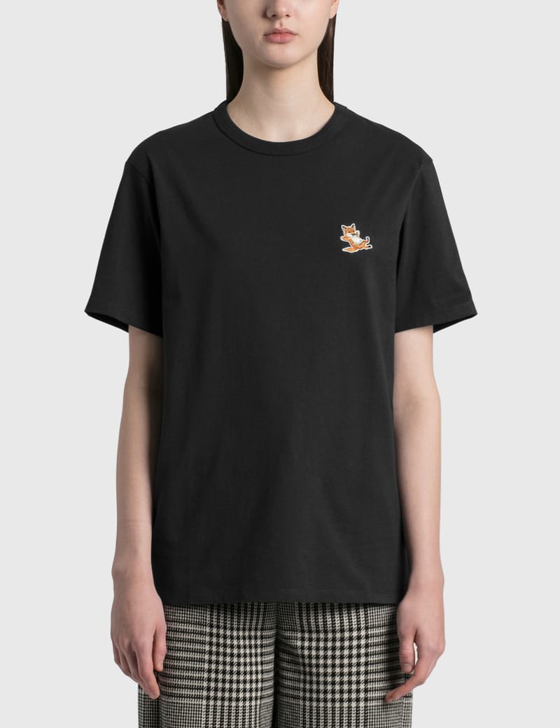 ★【MAISON KITSUNE】★Chillax Fox Patch Classic T Blac.k★ CHILLAX FOX PATCH REGULAR TEE-SHIRT | Maison Kitsuné