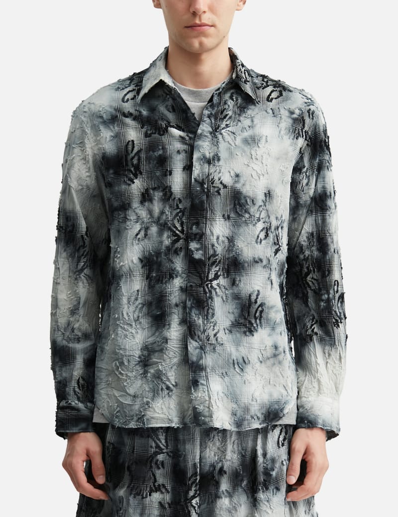 TAAKK Flower Embroidery Short Sleeve Shirt - Cropped cotton shirt