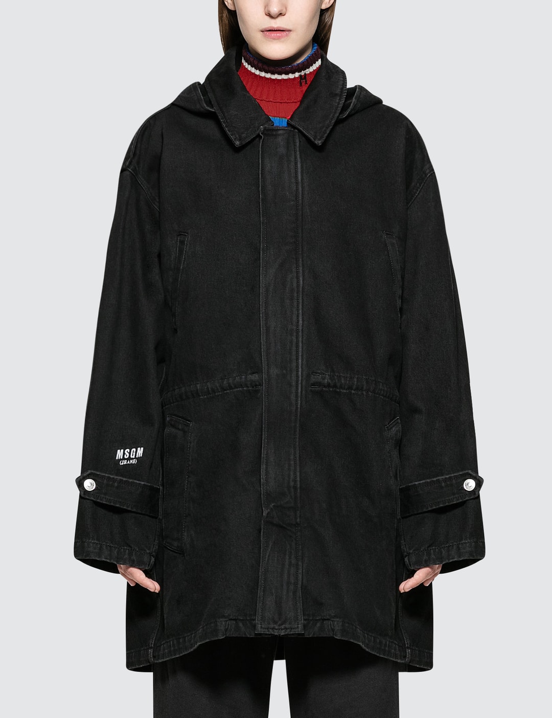 MSGM - Denim Parka Jacket | HBX - Globally Curated Fashion and ...