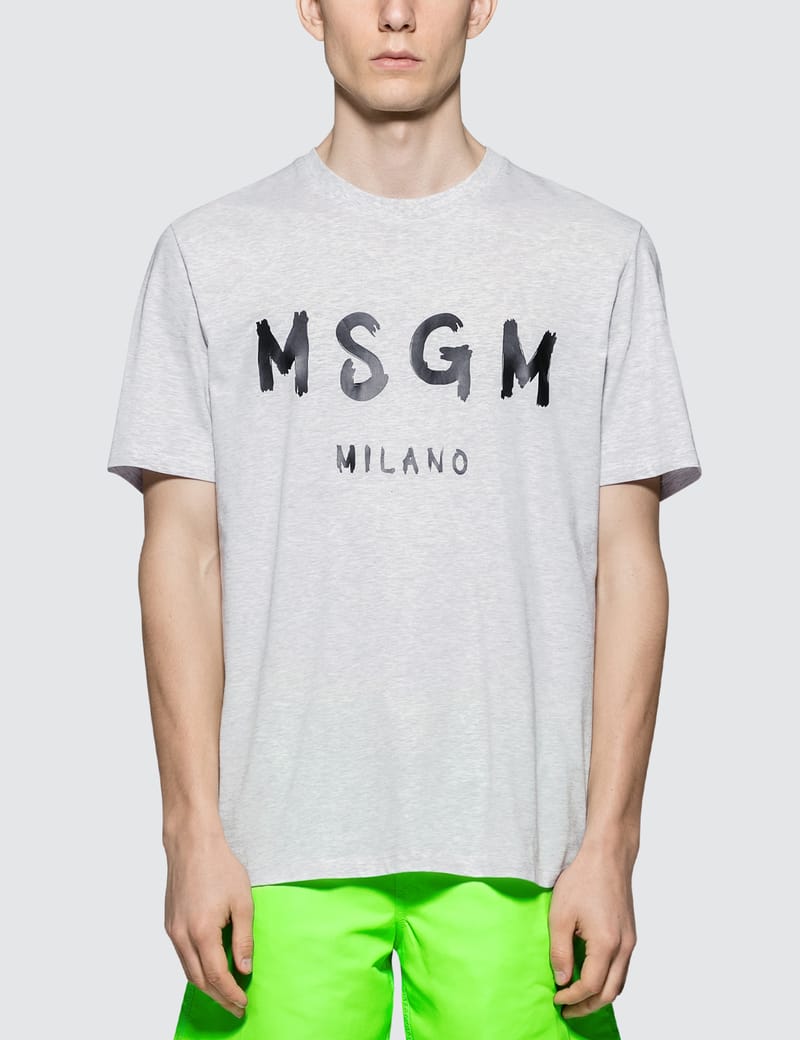 MSGM - Brush Stroke Logo S/S T-Shirt | HBX - Globally Curated