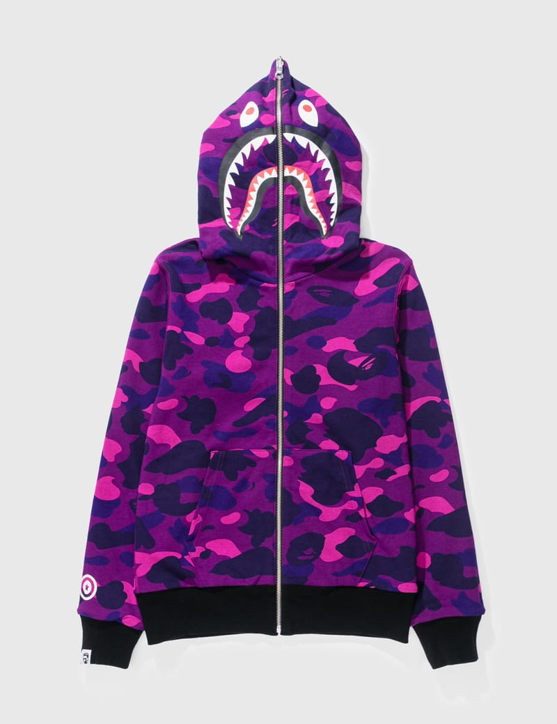 Bape purple camo online shark hoodie