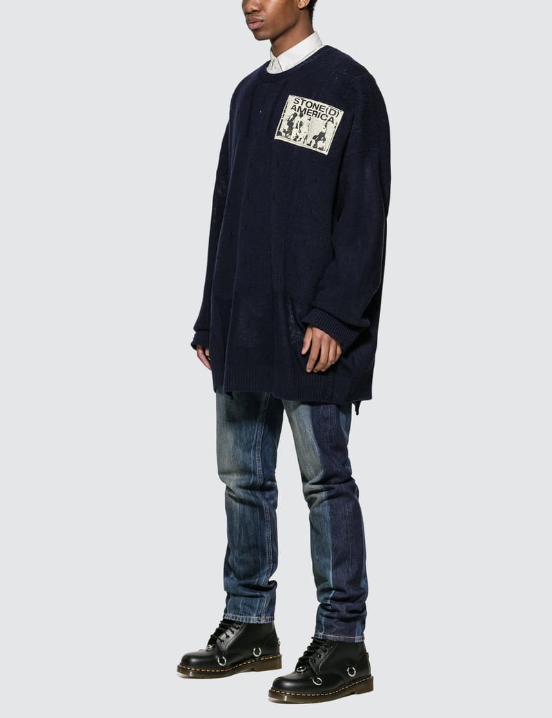 Raf Simons - Oversized Sweater With Patches | HBX - ハイプ Raf Simons - Oversized Sweater With Patches | HBX - ハイプ