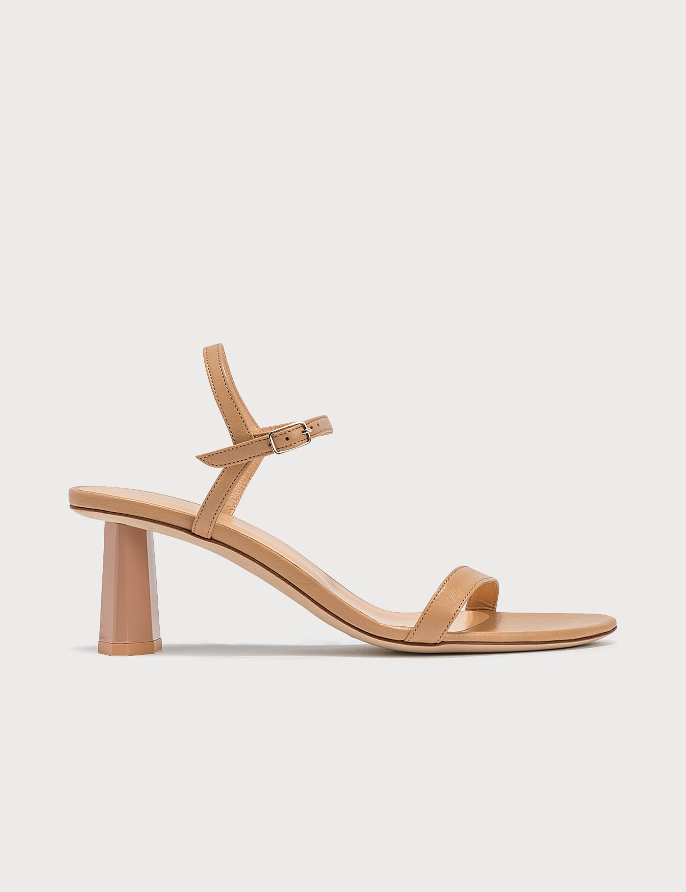 BY FAR - Magnolia Nude Ostrich Embossed Leather Sandals | HBX