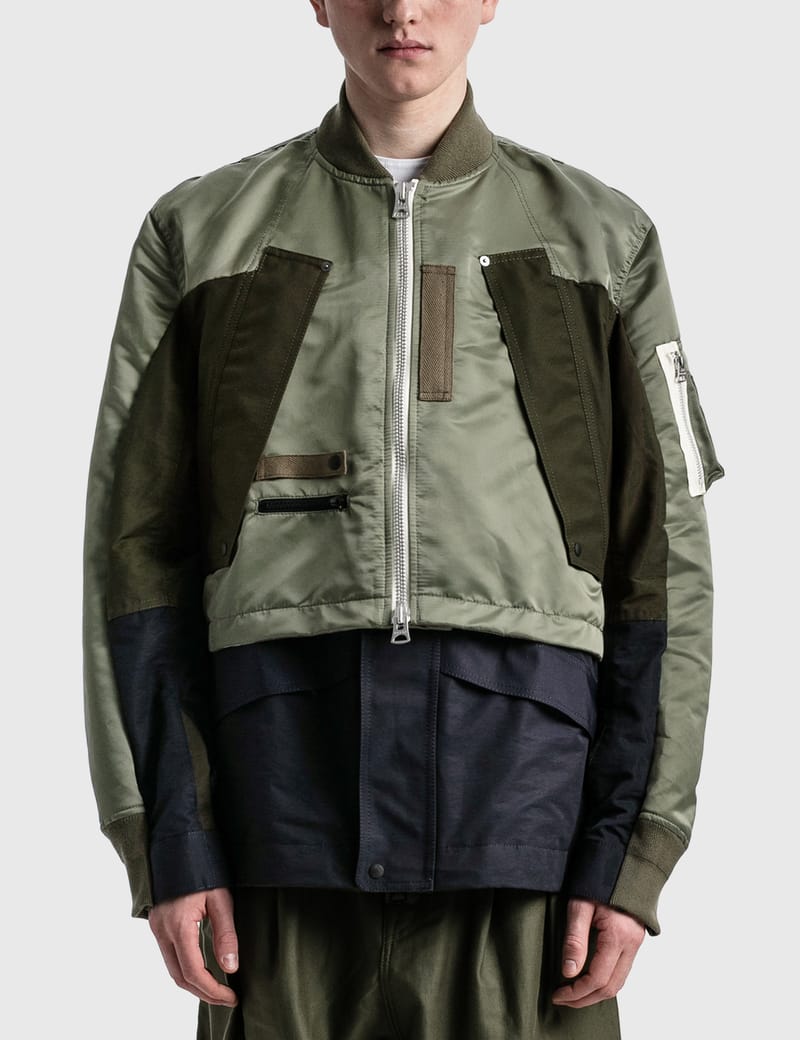 Sacai - Nylon Twill Mix Blouson Jacket | HBX - Globally Curated