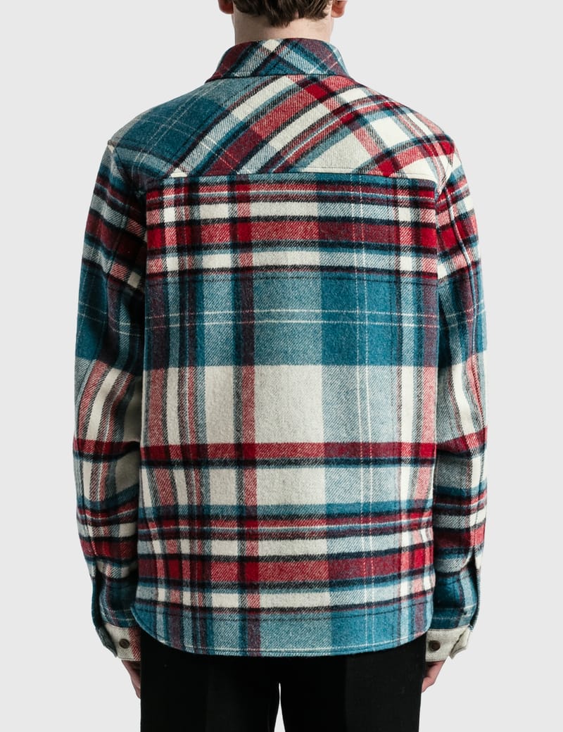 We11done - Half Zip-Pocket Wool Shirt | HBX