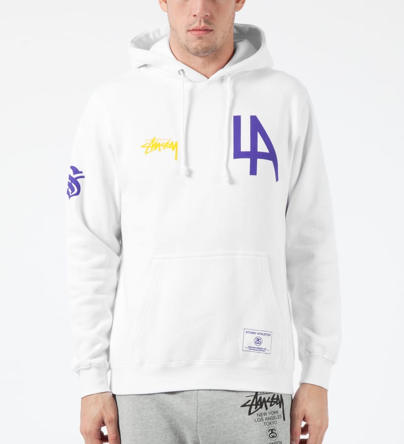 Stüssy - White LA 80 Hoodie | HBX - Globally Curated Fashion