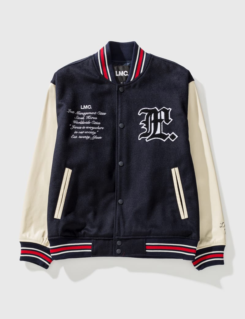 ジャケット LMC CLASSIC WOOL VARSITY JACKET navy 0LM23SJK107NVY LMC Lmc X Avirex Wool Varsity Jacket - Navy | International